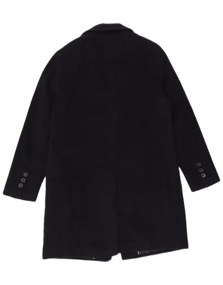 Zara Dame Overfrakke UK 12 Medium Navy Blue Uld