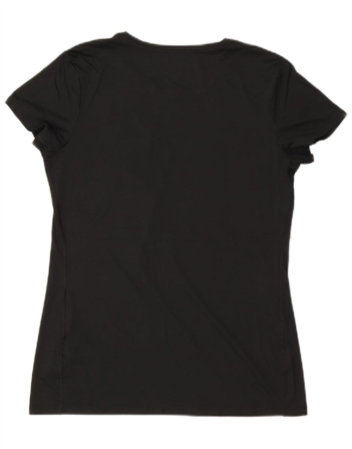 NIKE Dri Fit grafisk T-shirt top UK 14 Stor sort polyester