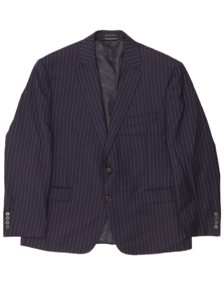 Ralph Lauren Herre 2-knaps blazerjakke UK 44 XL Marineblå nålestribet uld