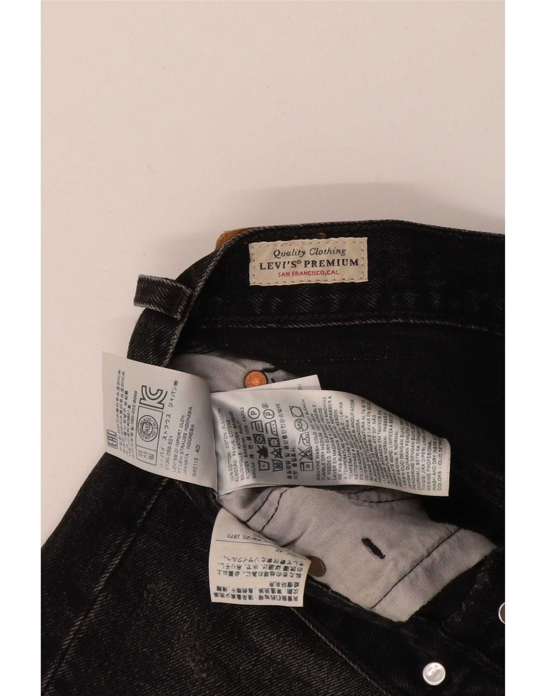 Levi's Womens 501 Distressed Denim Shorts W24 XS Sort bomuld