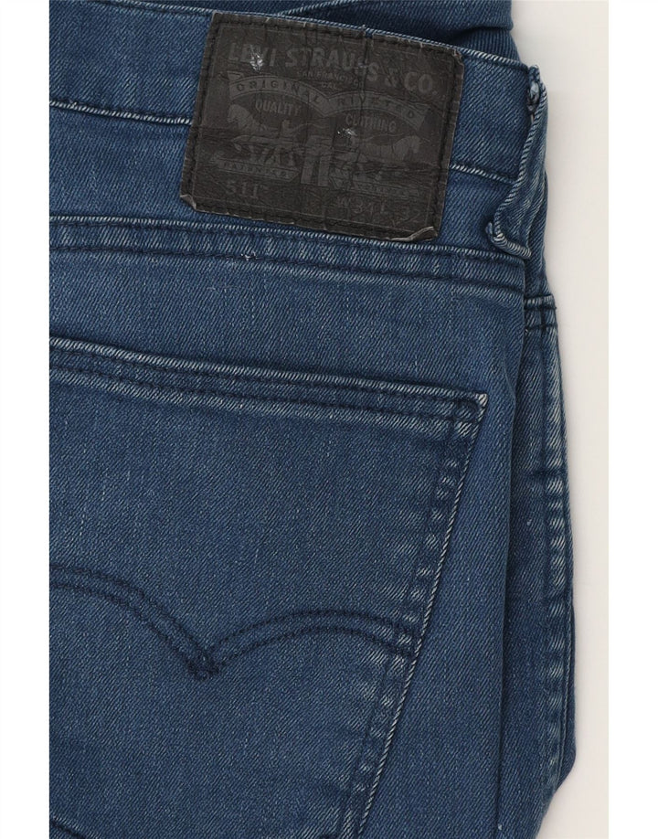 LEVI'S Herre 511 Slim Jeans W31 L30 Blå Bomuld
