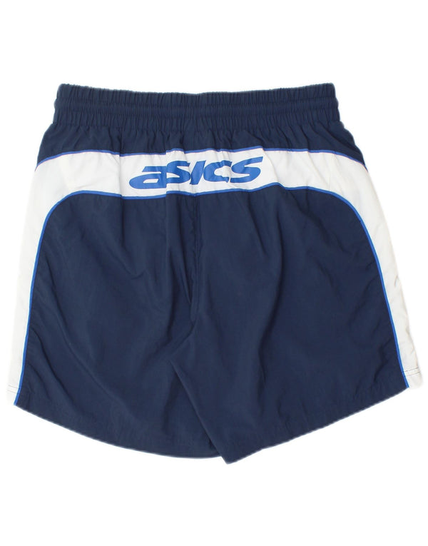 Asics Herre grafiske sportsshorts Large Navy Blue Colourblock Polyamid
