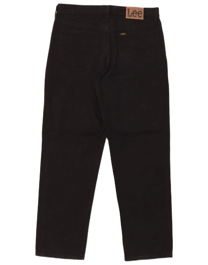 Lee Mens Kansas Straight Jeans W36 L32 Sort Bomuld