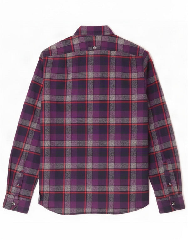 Superdry Flanelskjorte til mænd, medium lilla ternet bomuld