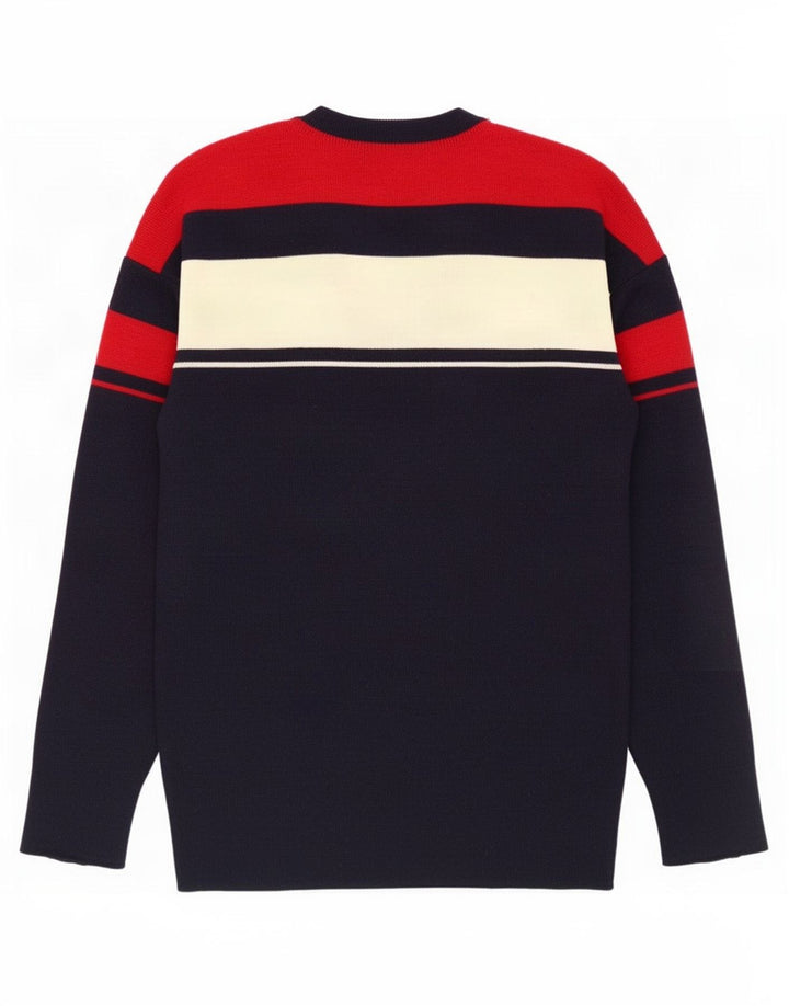 Silvy Herre V-hals sweater IT 50 Medium Navy Blue Colourblock