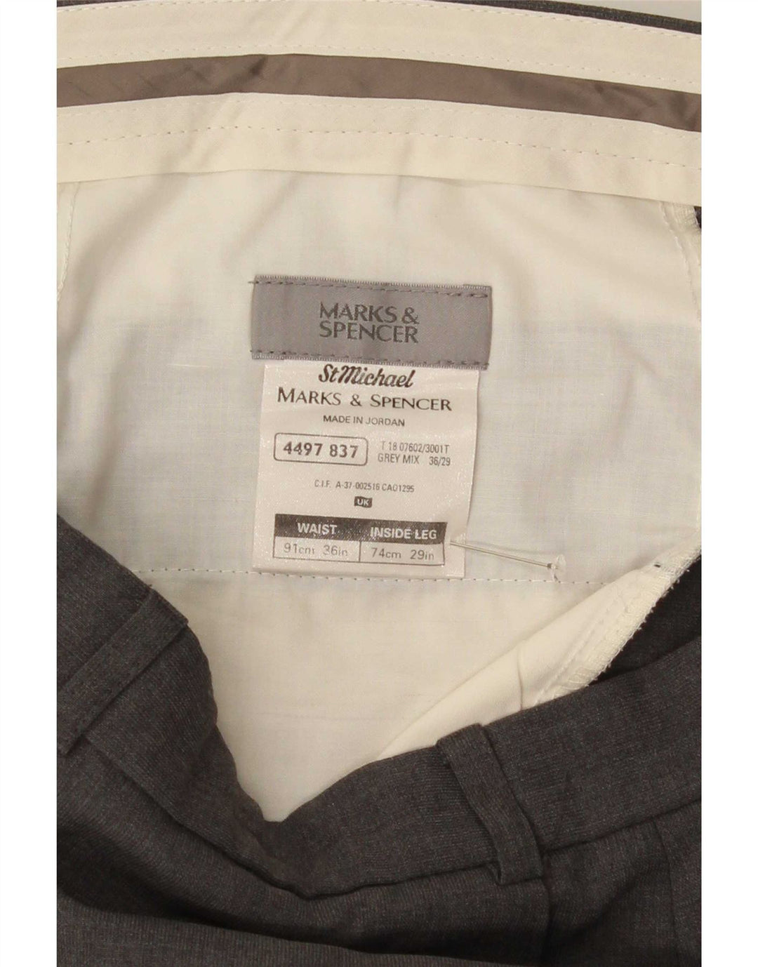 Marks & Spencer Straight Suit Bukser til mænd W36 L29 Grå polyester