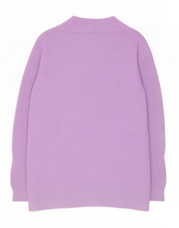 Marks & Spencer Dame Longline Cardigan Sweater UK 14 Large Purple