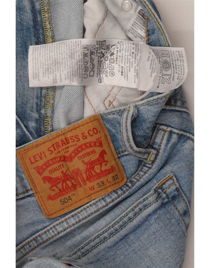 Levi's Herre 504 lige jeans W33 L32 blå bomuld