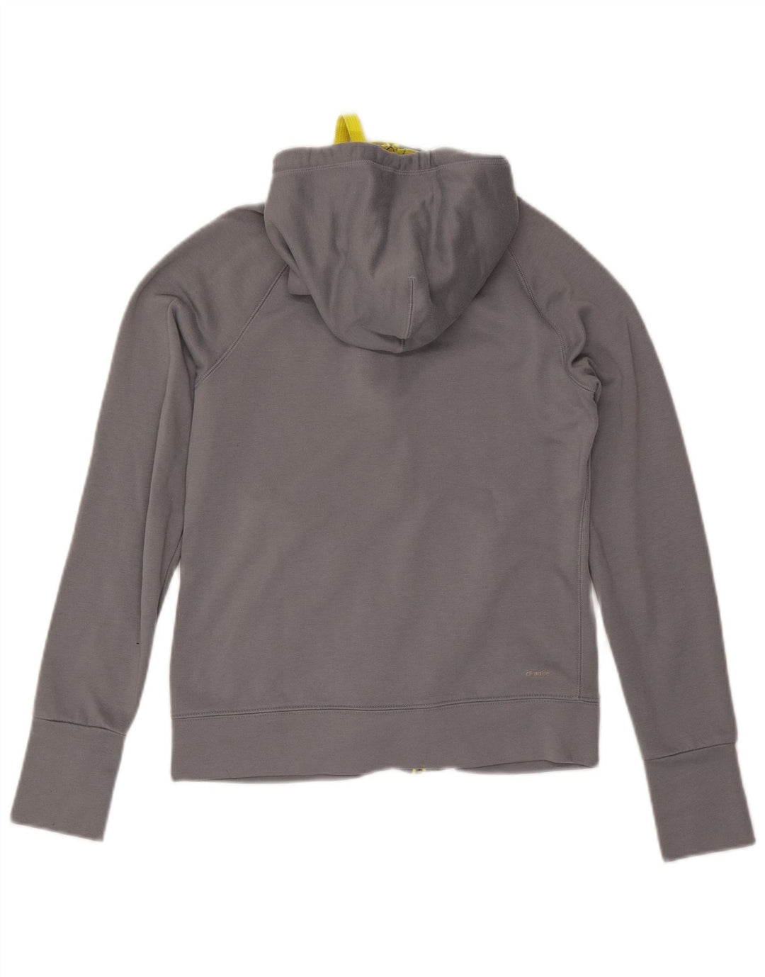 ADIDAS Dame Climalite Hættetrøje Sweater med lynlås UK 8/10 lille grå polyester
