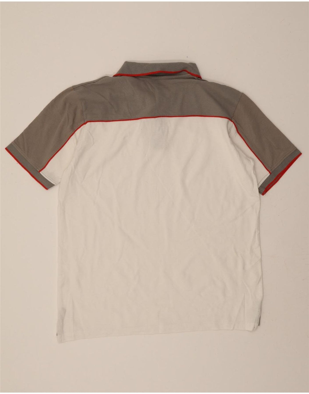 ASICS Mens Polo Shirt 2XL White Colourblock Cotton Vintage Asics and Second-Hand Asics from Messina Hembry 