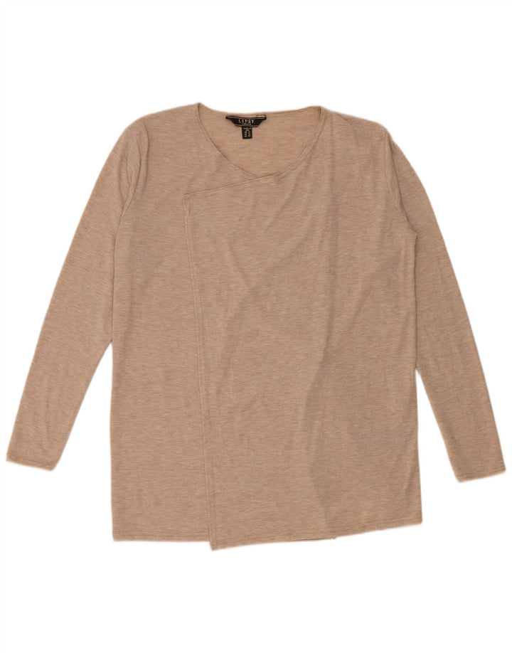 Lipsy Dame Cardigan Top UK 14 Stor Beige Viscose