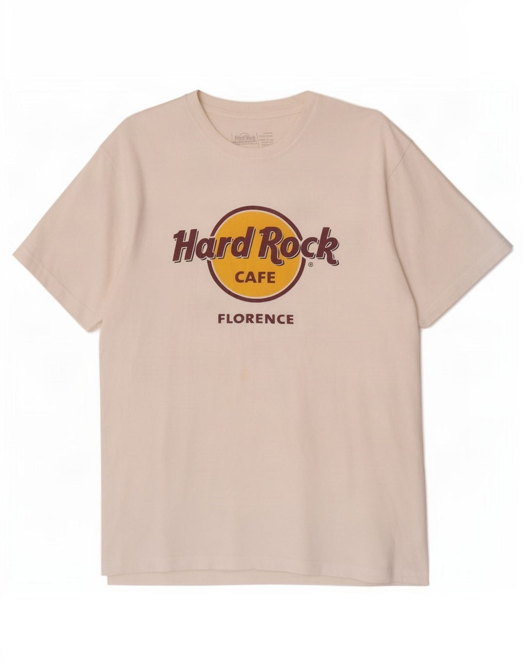 Hard Rock Cafe Herre Florence Grafisk T-Shirt Top Medium Off White Bomuld
