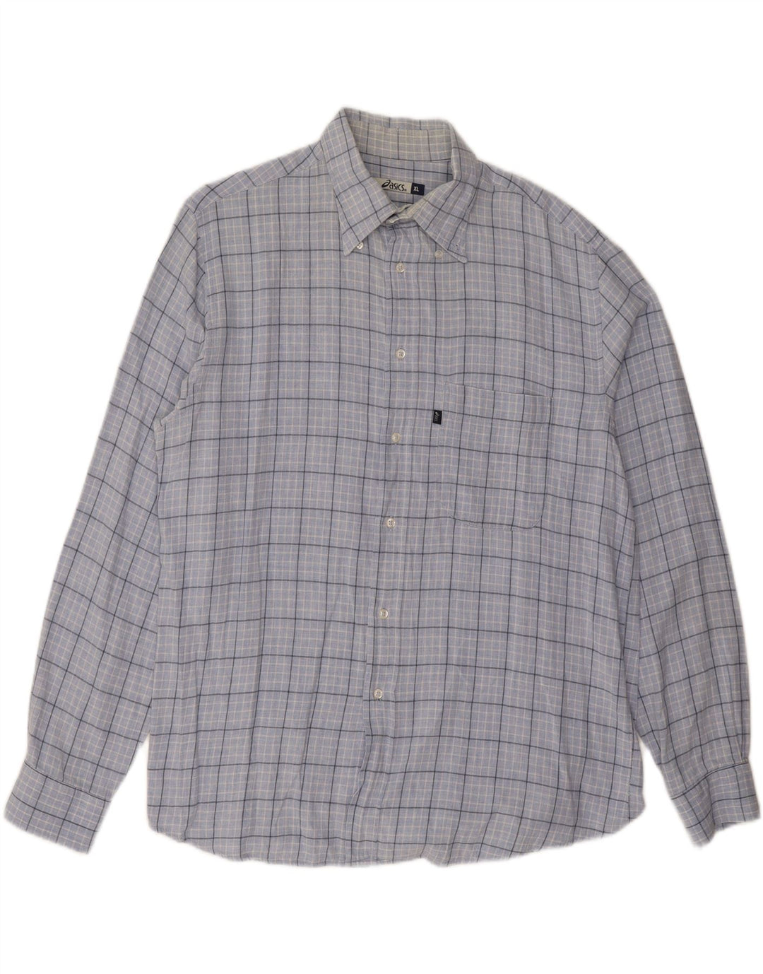 ASICS Mens Shirt XL Blue Check Cotton