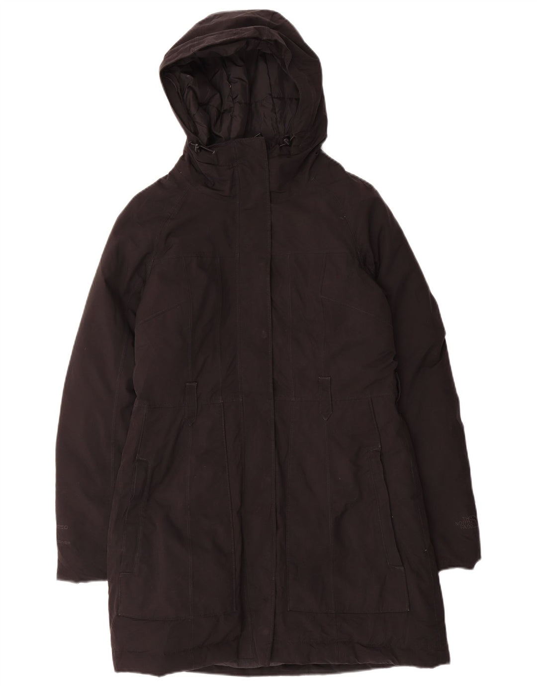 The North Face Dame Hætte Polstret Frakke UK 10 Lille sort polyester