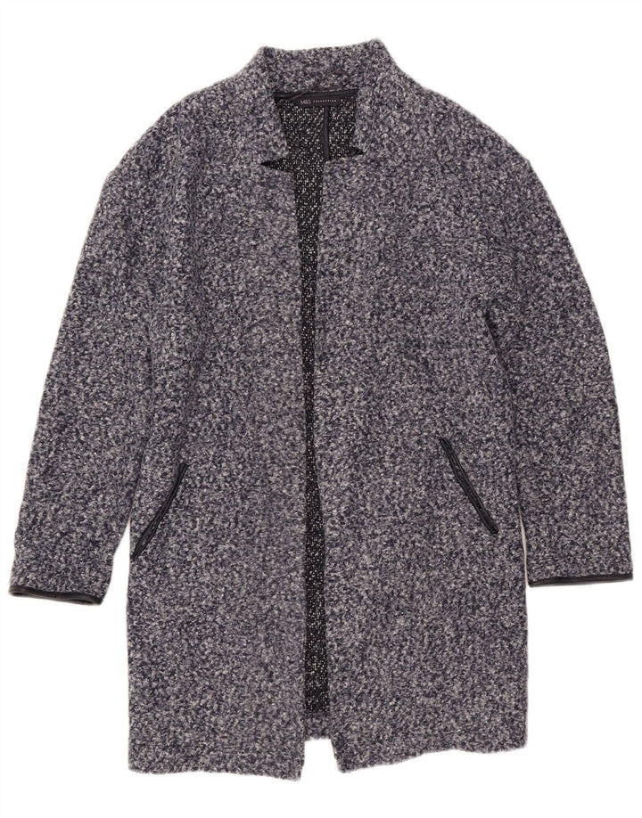 Marks & Spencer Dameoverfrakke UK 8 Small Navy Blue Flecked Polyester