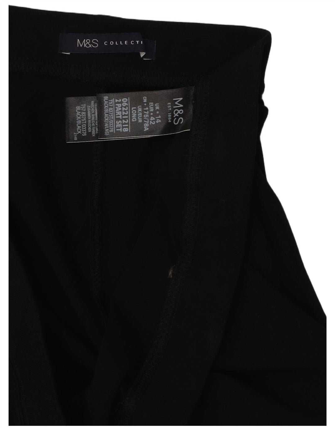 Marks & Spencer Womens Leggings UK 14 Large Black Bomuld