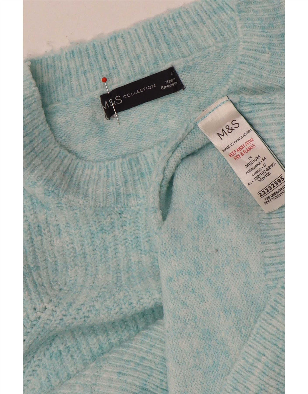 Marks & Spencer Dame Oversized Boat Neck Jumper Sweater UK 14 Medium Blue