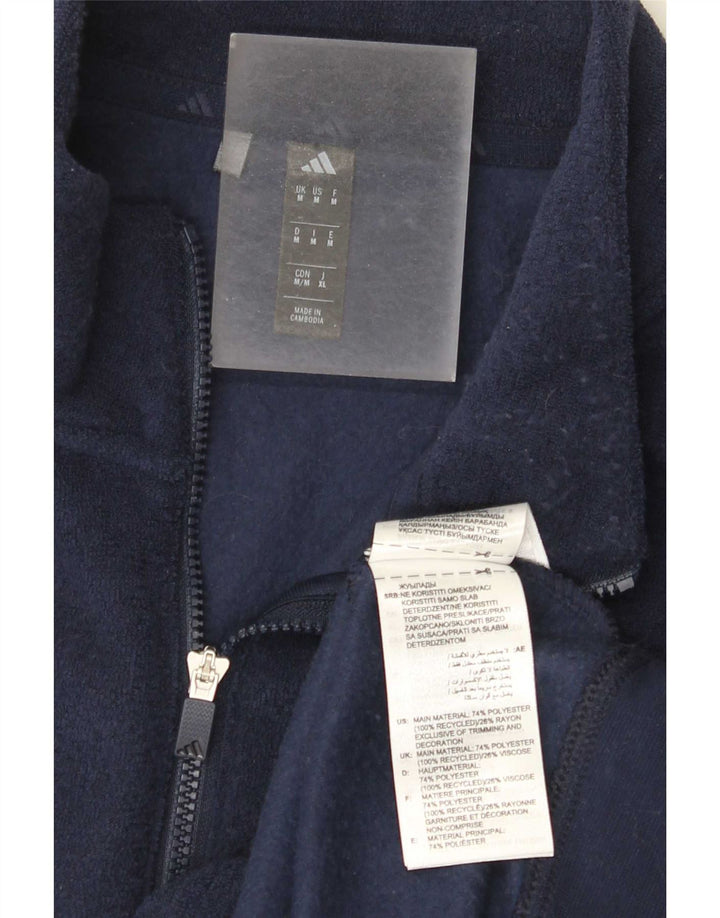 Adidas Fleece Jumper med lynlås til mænd mellem marineblå polyester