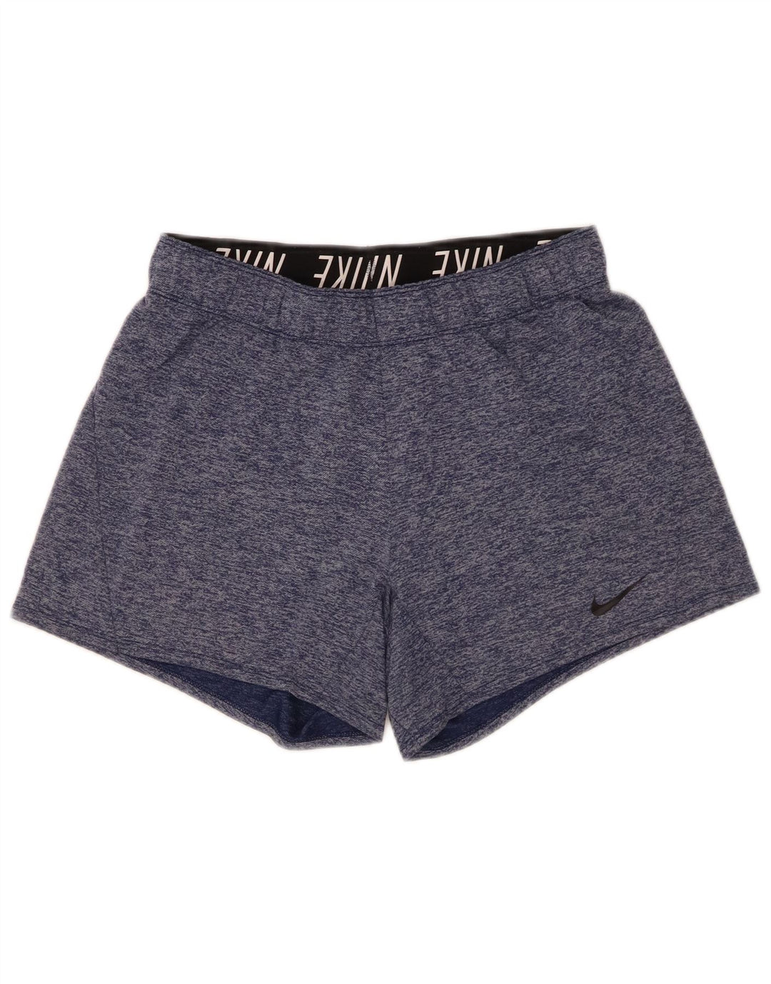 Nike Dame Dri Fit Sports Shorts UK 10 Small Blue Flecked Polyester