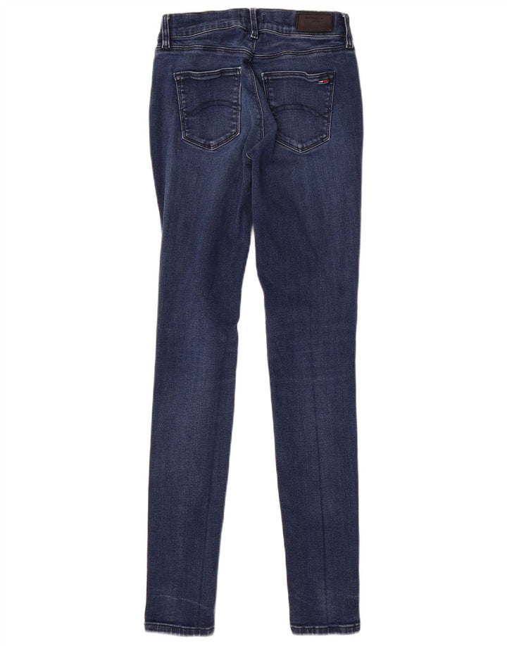 TOMMY HILFIGER Dame Mid Rise Skinny Jeans W27 L30 Blå Bomuld