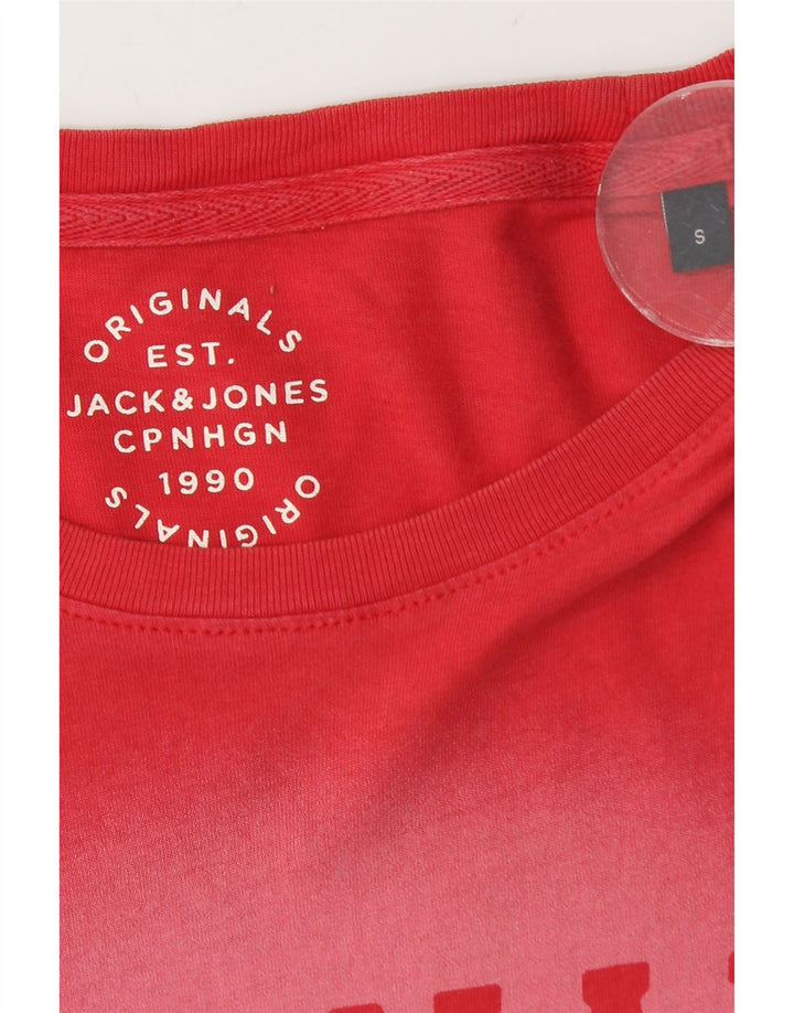 Jack & Jones Herre grafisk T-shirt Top Lille rød bomuld