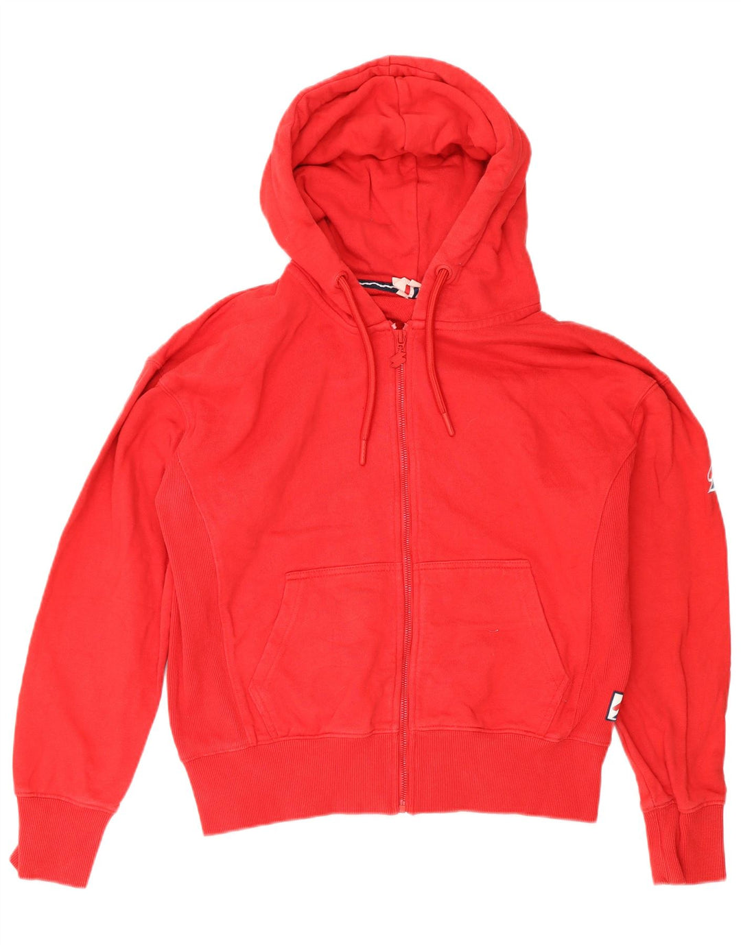 Superdry hættetrøje til kvinder med lynlås UK 12 Medium rød bomuld