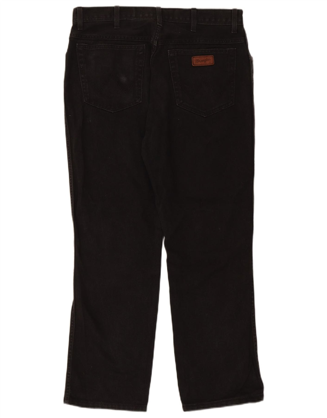 Wrangler Herre Regular Fit Straight Jeans W36 L30 Sort Bomuld