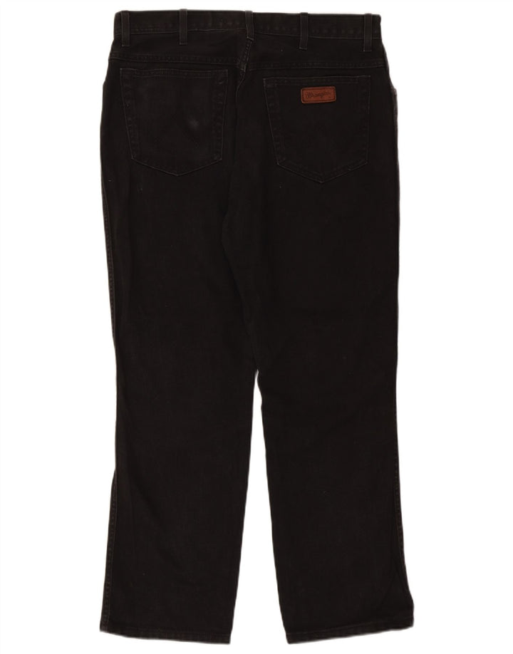 Wrangler Herre Regular Fit Straight Jeans W36 L30 Sort Bomuld