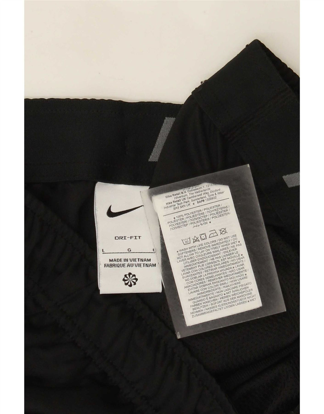 Nike Herre Dri Fit sportsshorts, store sorte polyester