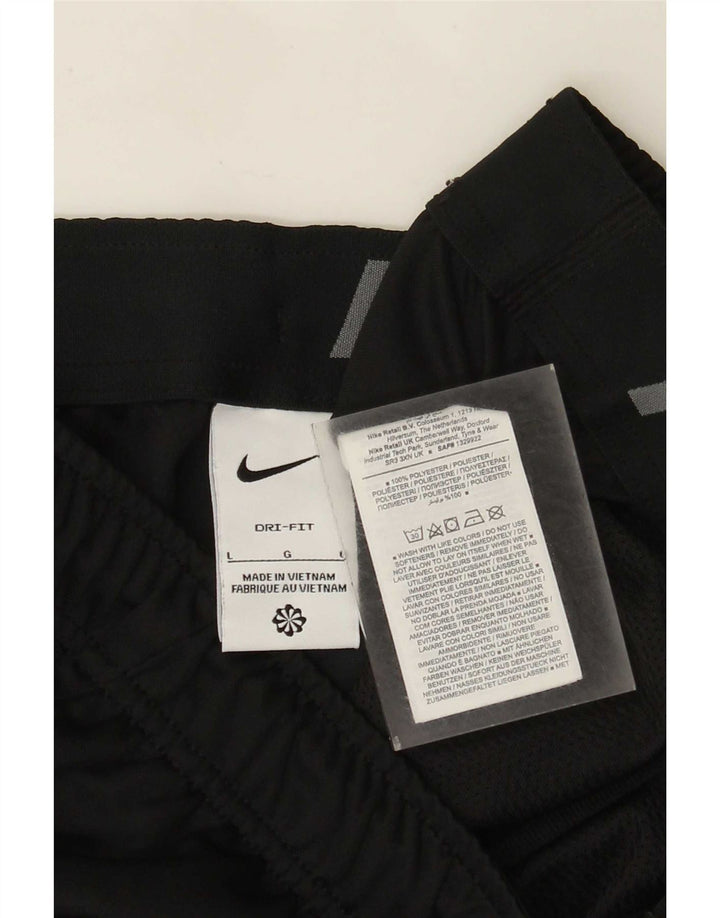Nike Herre Dri Fit sportsshorts, store sorte polyester
