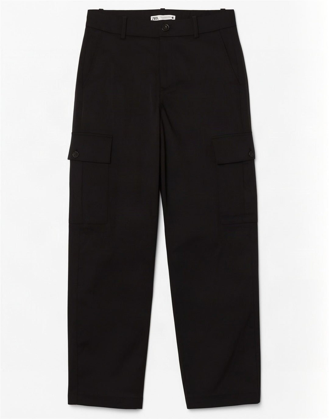 Zara Dame Straight Cargo Bukser Medium W28 L32 Sort