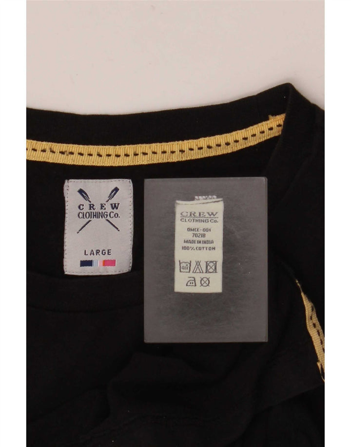 Crew Clothing Herre T-Shirt Top Stor Sort Bomuld