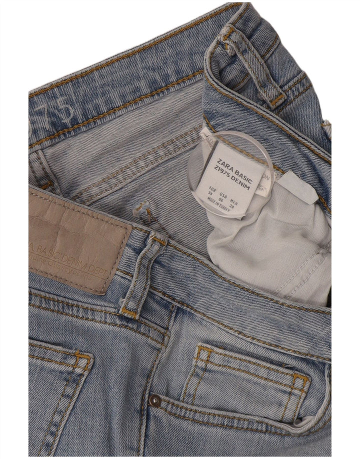 Zara Dame Distressed Slim Jeans EU 38 Small W28 L26 Blue