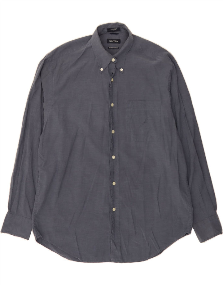 NAUTICA Mens Shirt Large Navy Blue Cotton Vintage Nautica and Second-Hand Nautica from Messina Hembry 