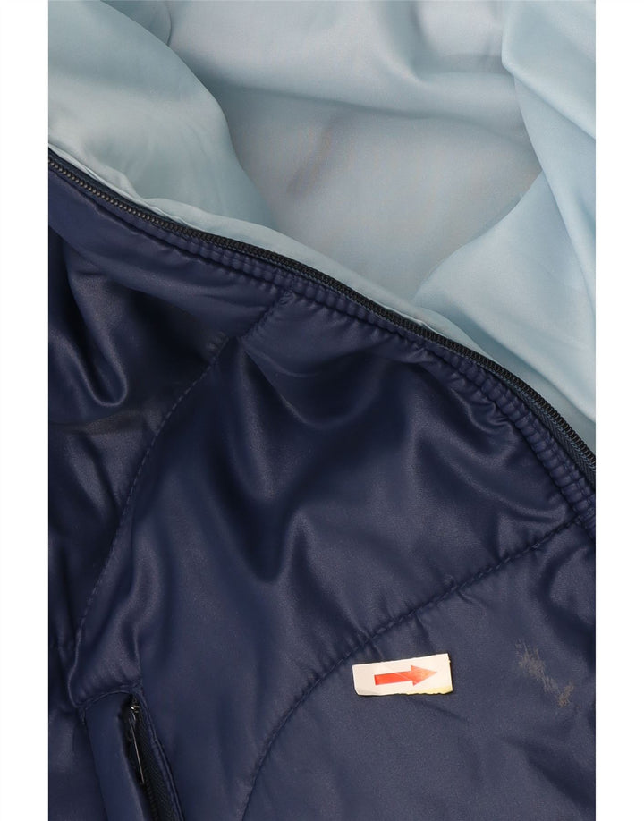 Vintage polstret herrejakke IT 54 2XL marineblå polyamid