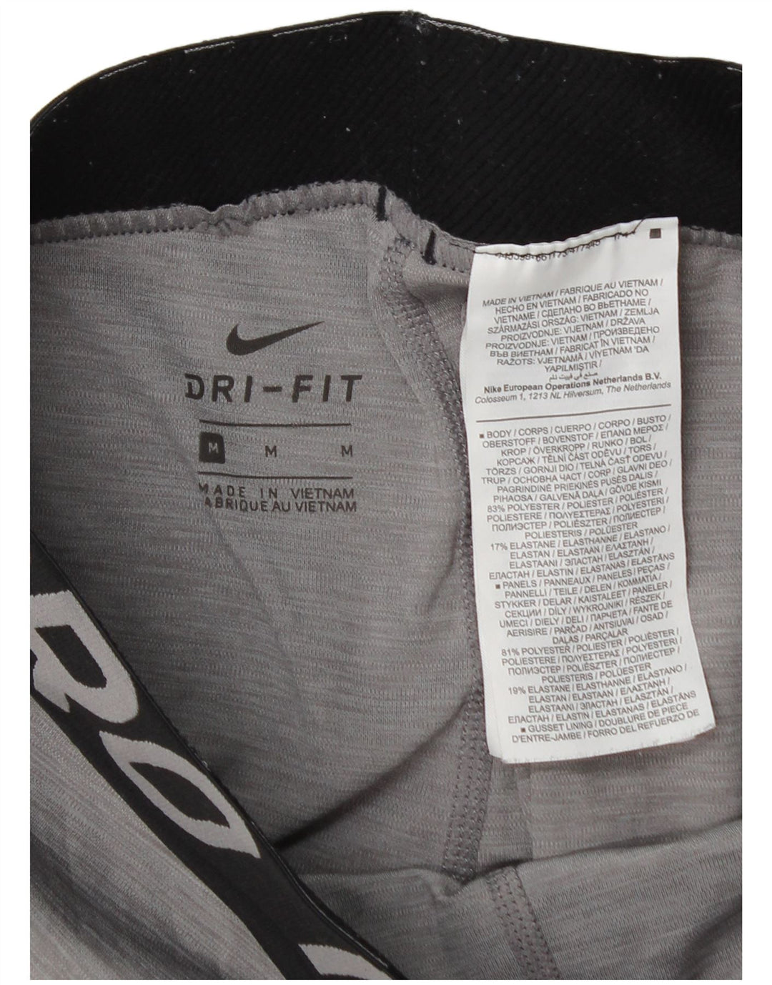 Nike Dame Dri Fit Grafiske Leggings UK 12 Medium Grey Colourblock