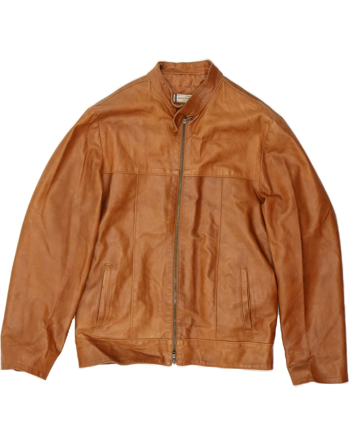 MASTERPELLE Mens Leather Jacket UK 40 Large Brown Leather Vintage Masterpelle and Second-Hand Masterpelle from Messina Hembry 