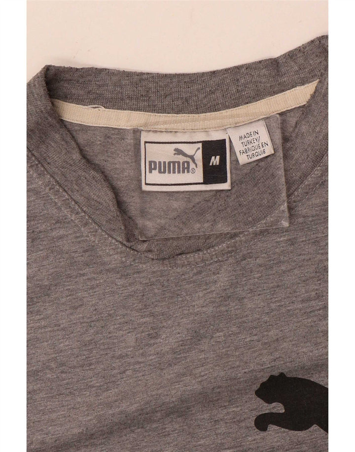 Puma Herre grafisk T-shirt Top Medium Grey Flecked