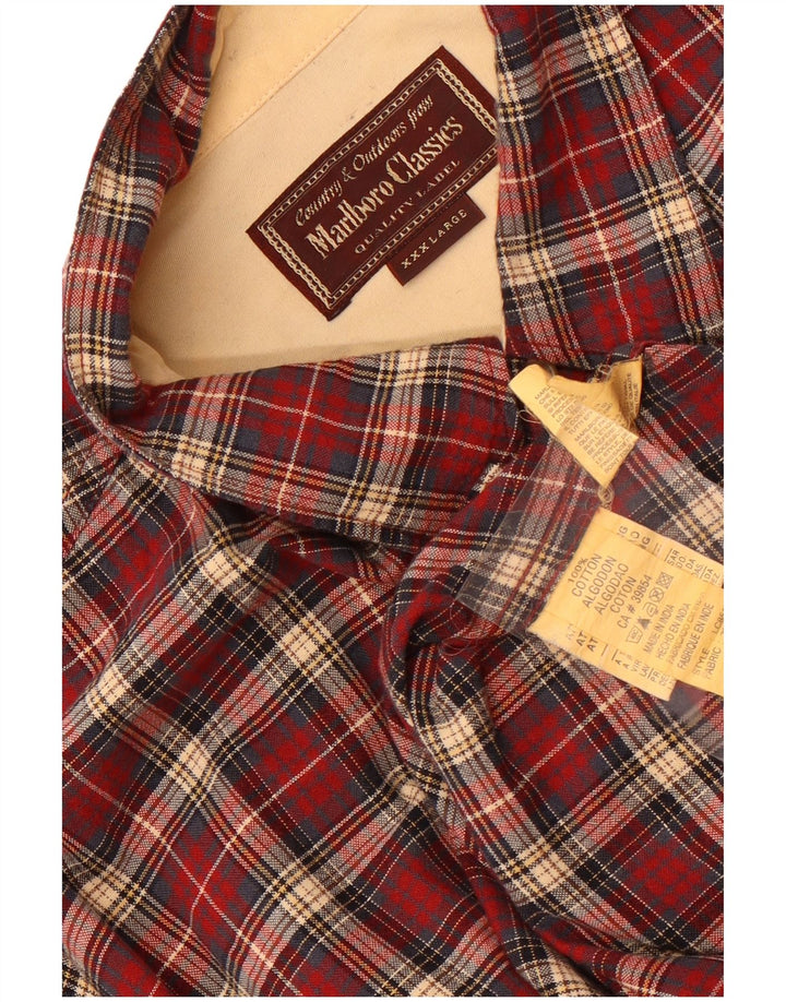 Marlboro Classics Herreskjorte 3XL Rød Plaid Bomuld