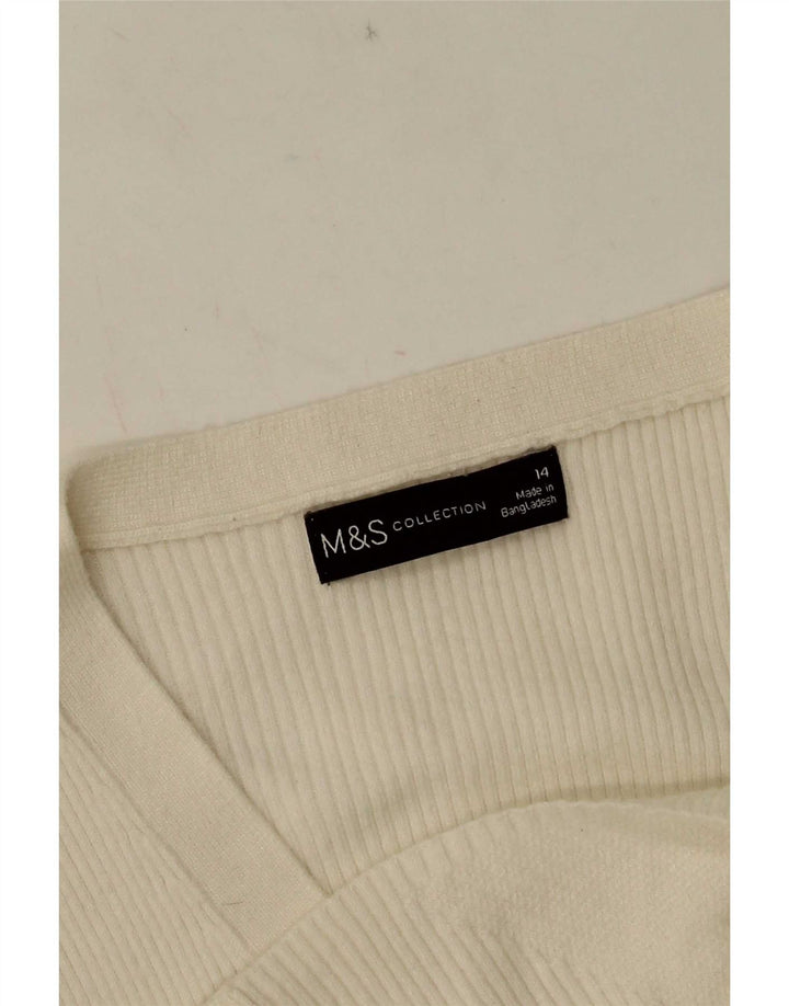 Marks & Spencer Dame Cardigan Sweater UK 14 Medium White