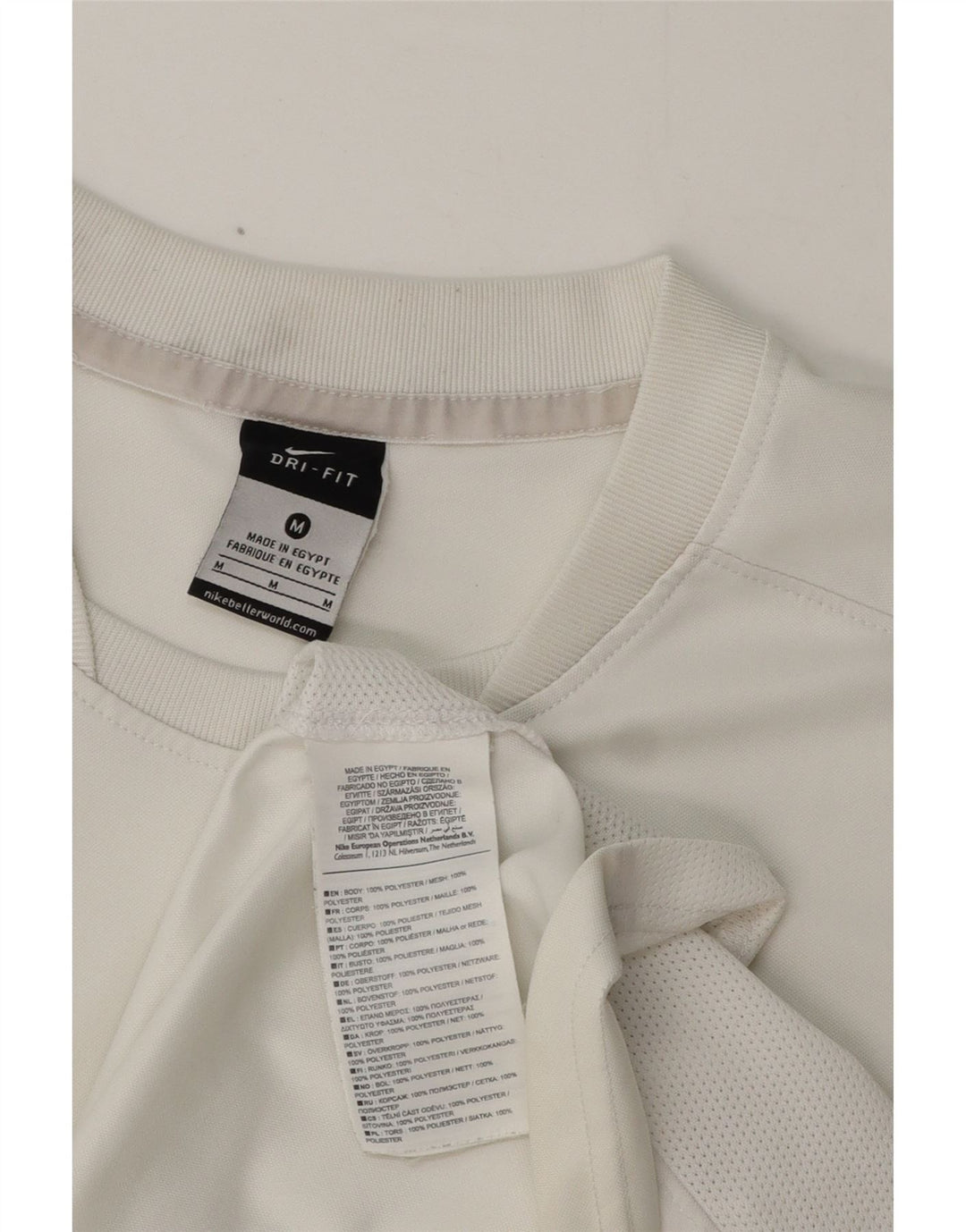 Nike Herre Dri Fit T-shirt Top Medium White Polyester