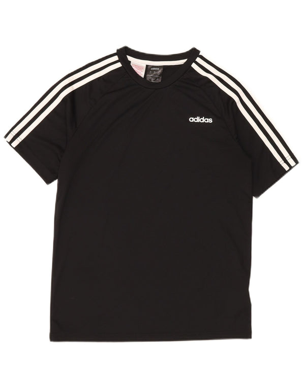 ADIDAS Boys Climalite T-Shirt Top 13-14 år Sort Polyester