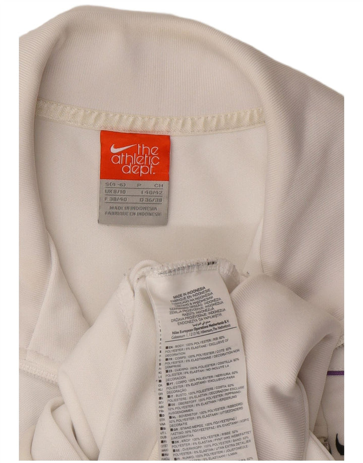 Nike træningsdragt topjakke til kvinder UK 8/10 Lille hvid polyester