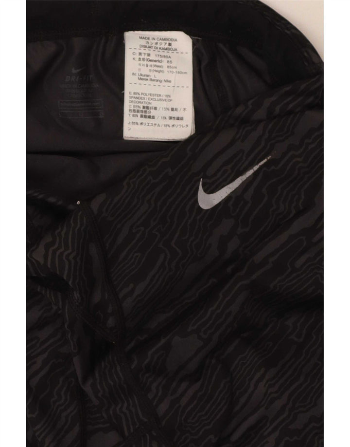 Nike Dame Dri Fit Leggings Large Black Tie Dye Polyester