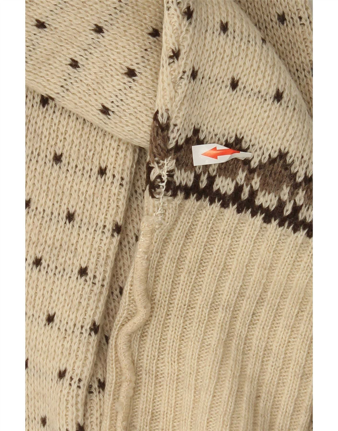 Clipper Herre cardigan sweater IT 54 XL Off White Fair Isle Wool