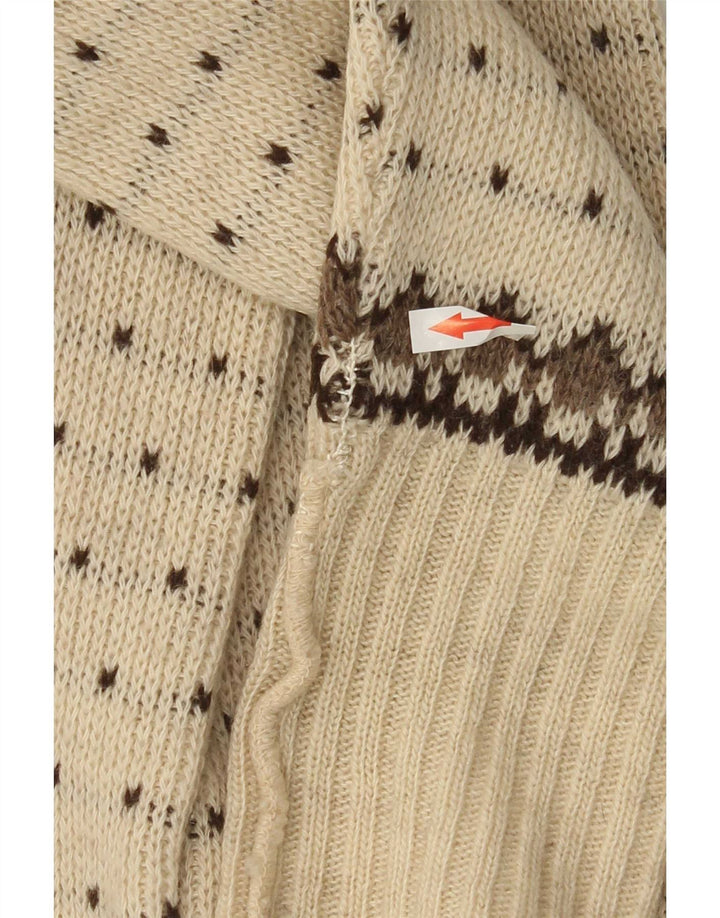 Clipper Herre cardigan sweater IT 54 XL Off White Fair Isle Wool