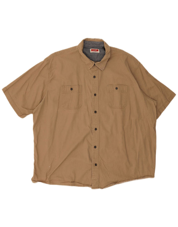 Wrangler kortærmet herreskjorte 2XL beige bomuld