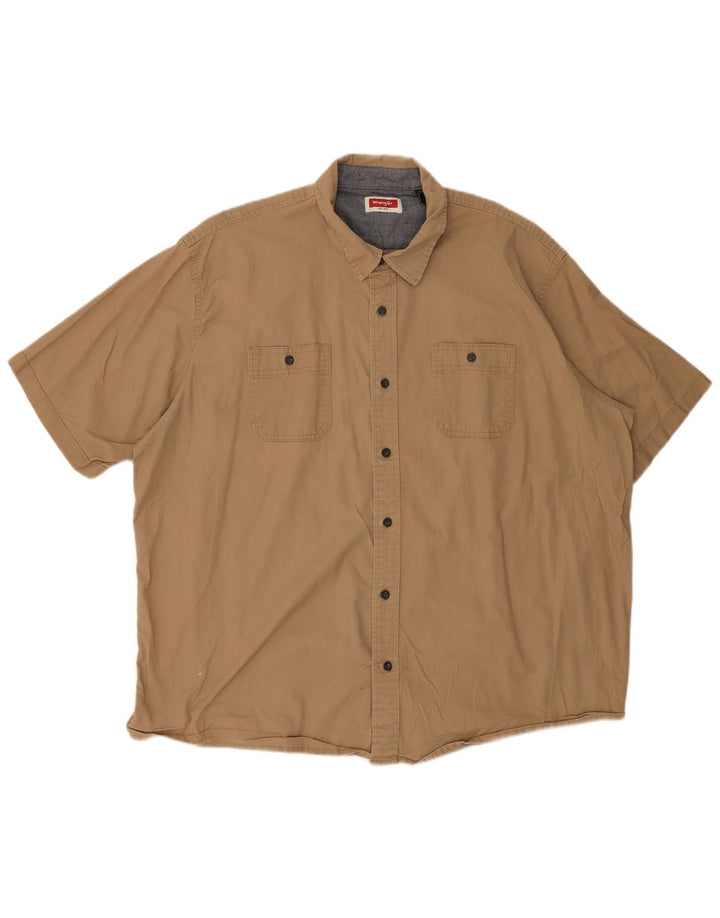 Wrangler kortærmet herreskjorte 2XL beige bomuld