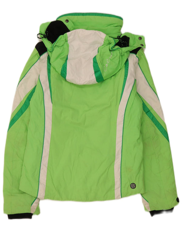 Colmar Dame Hætte Oversized Skijakke IT 40 XS Grøn Colourblock