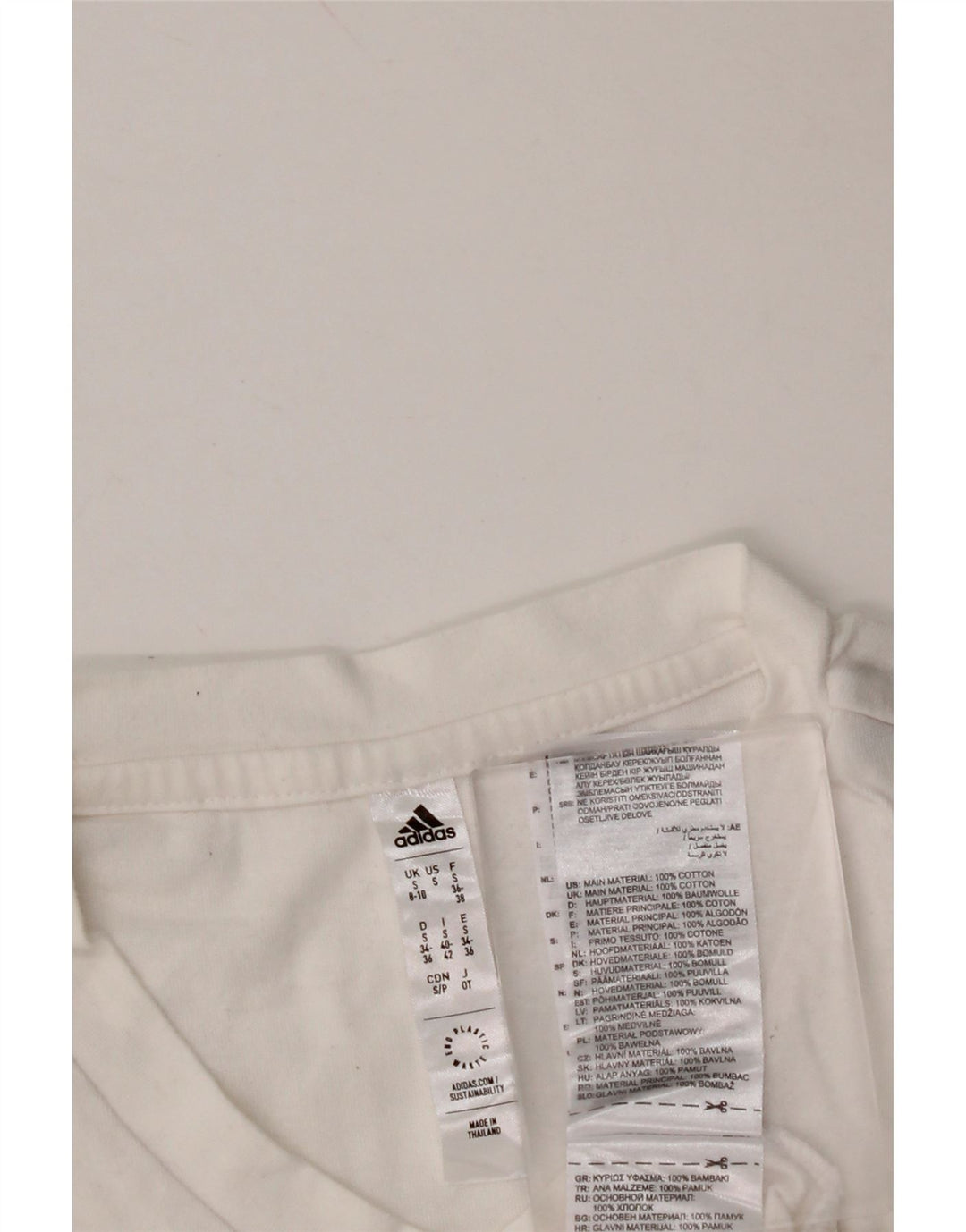 ADIDAS T-shirt top til kvinder DK 8/10 Lille hvid bomuld